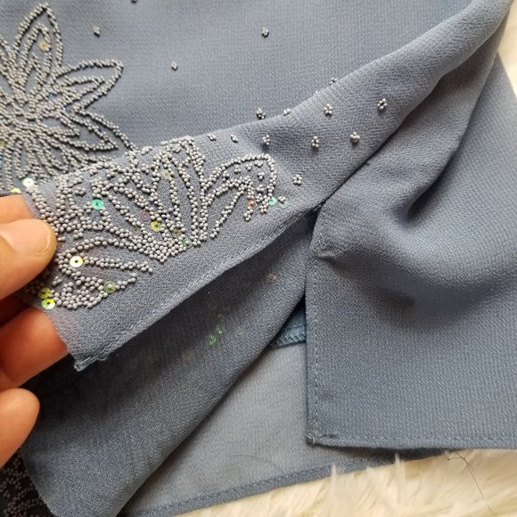 Nina Lee Ladies Blouse with Matching Sheer Jacket 3X Blue Gray - Picture 11 of 14